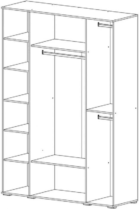 Норд Шкаф 4-х створчатый 1600 + Норд Антресоль к шкафу 1600 графит