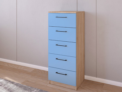 Комод 02/16 45х40х110 Сонома/Голубой