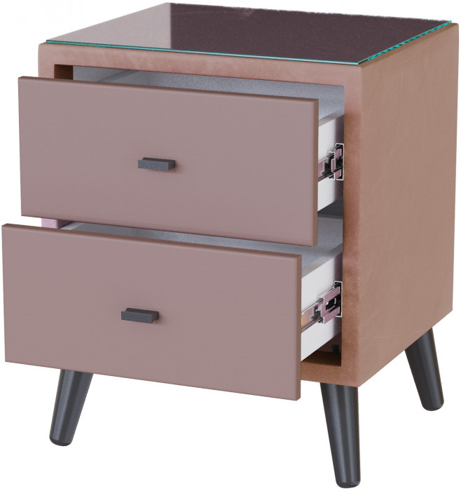 Тумба прикроватная интерьерная Ланс пыльная роза/мдф пудра