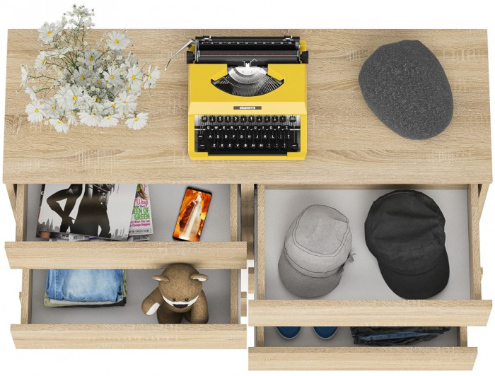 Мори Комод МК1200.6, цвет дуб сонома, ШхГхВ 120,4х41х73 см.