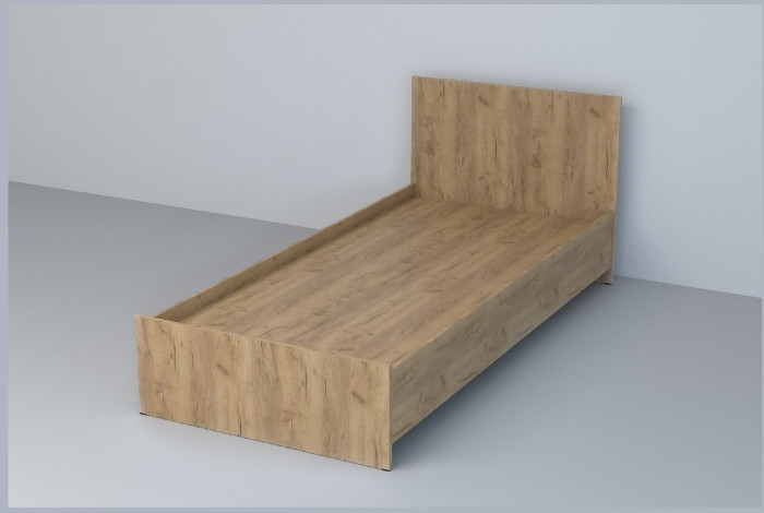 Кровать арт.032, низкий щиток, 90 (Бетон светлый)