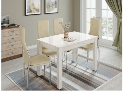 Стол обеденный Норман 1100х700 дуб крафт белый/лакобель белый