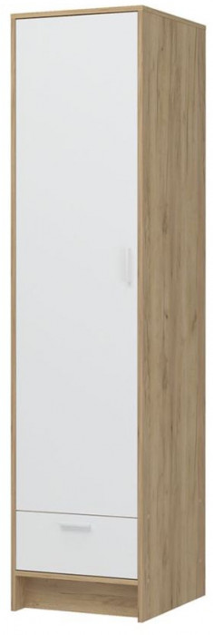 ИРИС ШК-01 Шкаф  (485х2000х550) дуб крафт золото/белый