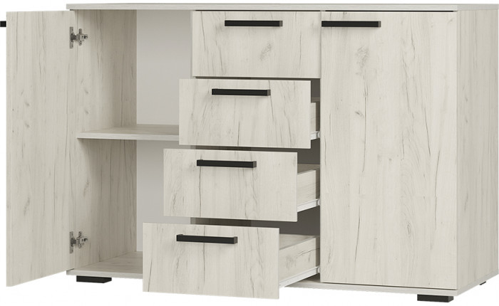 Комод "Стандарт №2" НЕВ (1200х828х460) дуб крафт белый