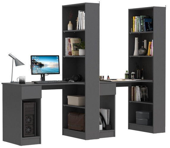 Лайт Шкаф комбинированный 10.01 + 10.01, тёмно-серый