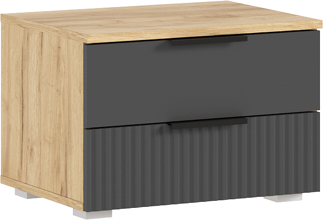 Марвэл Тумбы прикроватные 2шт, Дуб крафт/Браш графит