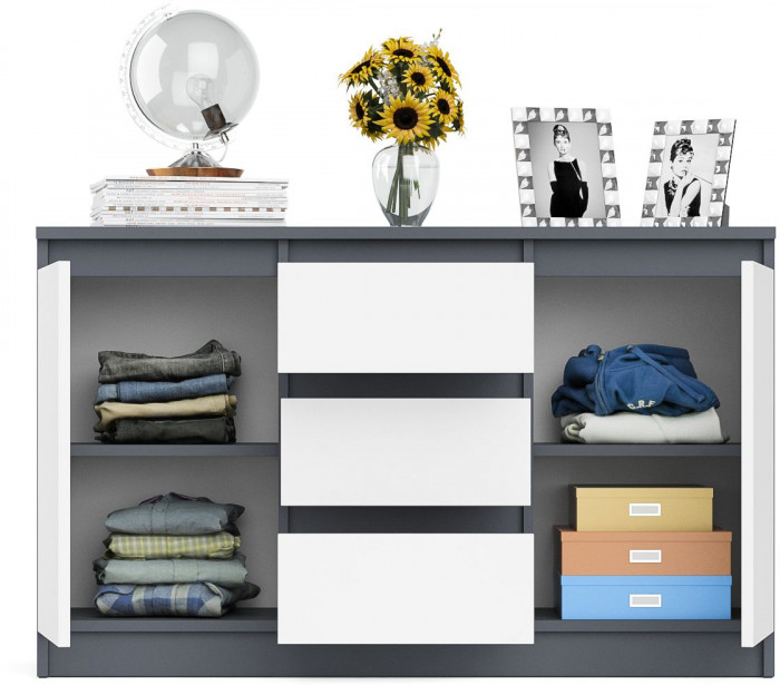 Мори Комод МК1200.3, графит/белый