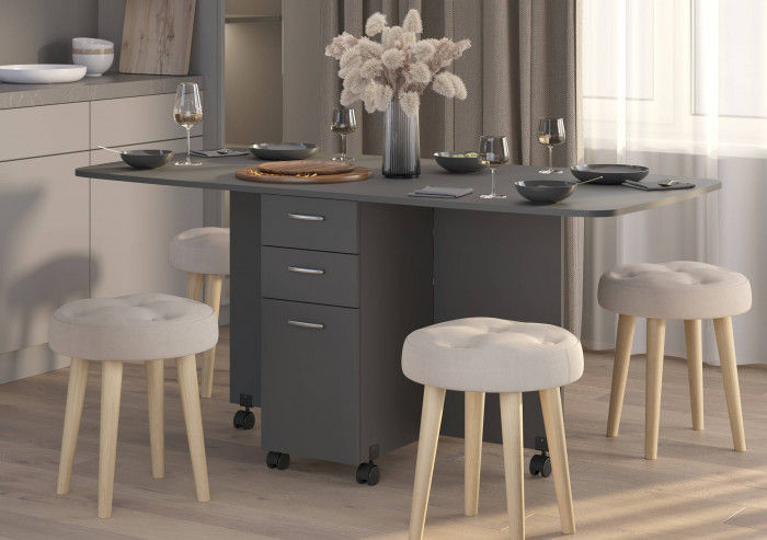 Стол-книжка с ящиками 1-6702граф, графит