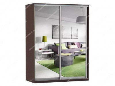 Шкаф купе Модерн 1490х600 2-х дверный 2-х секционный зеркальный венге