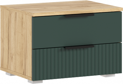 Марвэл Тумбы прикроватные 2шт, Дуб крафт/Браш мени грин