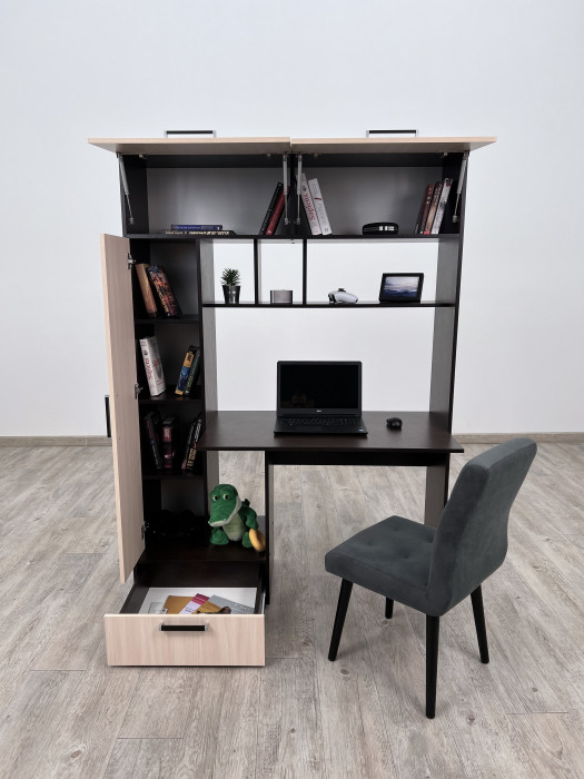 Компьютерный стол Квартет-11, Дуб крафт серый/Кашемир