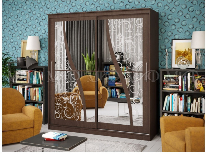 Шкаф-купе Элегант 2 1500 (Сандал светлый)