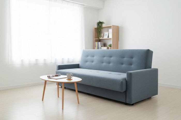 Раскладной диван-кровать, прямой, книжка, цвет серый, Милан 120