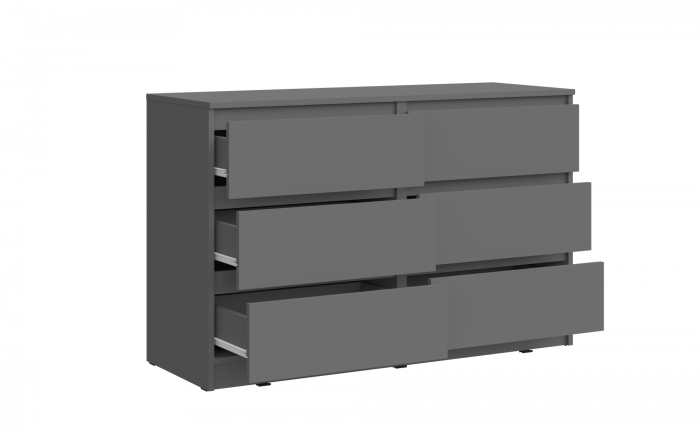 Челси Комод 1202 (6 ящиков) (Графит, Графит)