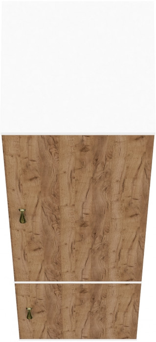 Лидер-8 Модуль Пенал МД 22Б, белый шагрень/крафт золото