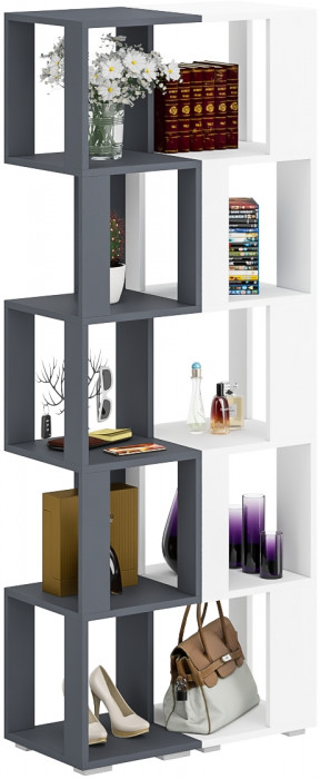 Стеллаж СВК 2 шт., цвет графит/белый, ШхГхВ 70х35х179 см.(графит 1 шт. + белый 1 шт.)