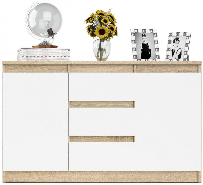 Мори Комод МК1200.3, дуб сонома/белый