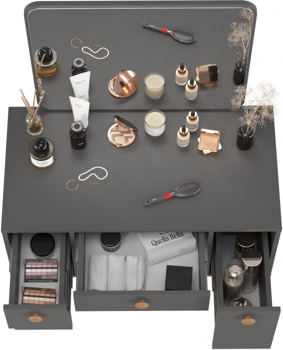 Трюмо 4-25919граф, цвет графит, ШхГхВ 86,6х46,6х131 см.