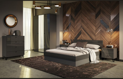 Модульная спальня Оливия (Графит, Графит Софт)