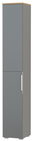 Октава 13.228 Шкаф-пенал, цвет серый графит/дуб крафт золотой/фасады МДФ серый графит, ШхГхВ 32,2х35,3х197,6 см., универсальная сборка