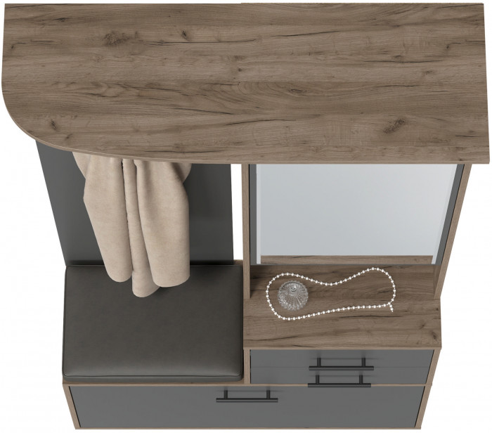 Прихожая 2-3431дкт/граф Домино - Шкаф с вешалкой, цвет дуб крафт табачный/графит, ШхГхВ 100х36х202 см., универсальная сборка