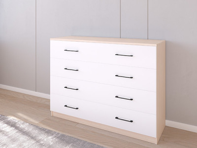 Комод 05/16 120х40х90 Дуб молочный/Белый