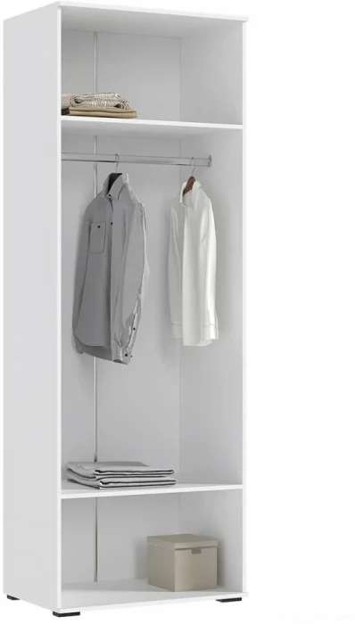 Норд Шкаф 2-х створчатый 800 с зеркалом, Белый глянец/Белый