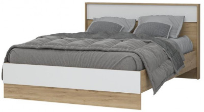 ИРИС КР-02 Кровать 1,4х2,0 (1470х900х2090) дуб крафт золото/белый