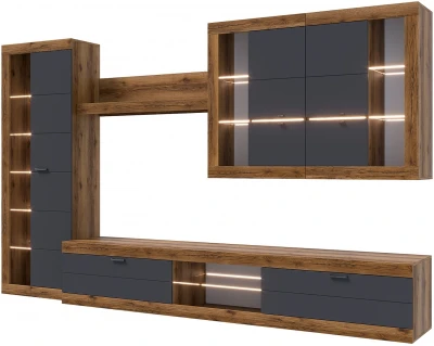 Прага Модульная Гостиная, вариант №2, делано/Графит