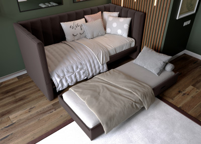 Подростковая кровать "Нега" с бортами (интерьерная), Коричневый