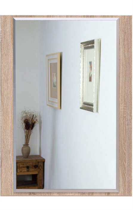 Куба Зеркало навесное, цвет дуб сонома, ШхГхВ 65х2х50 см., может крепиться или горизонтально или вертикально