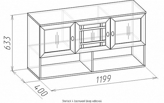 Шкаф навесной Шерлоск 4, дуб сонома