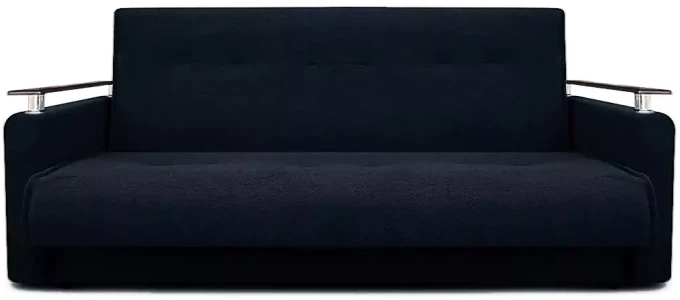 Раскладной диван-кровать, прямой, книжка, цвет черный, Милан Люкс 120