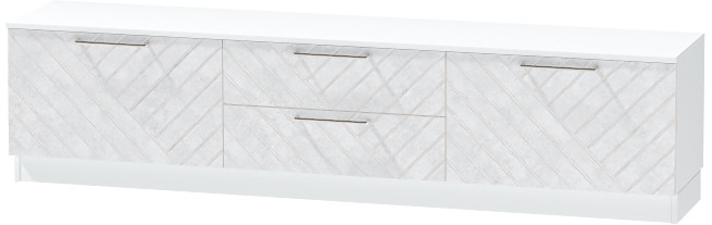 Тумба-4 под ТВ напольная "Иннэс-7", Белый/Бетон снежный