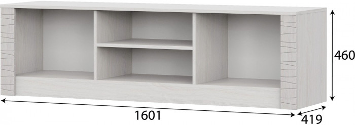 Гамма 20 Тумба для телевидеоаппаратуры (1600) Серия №4 Ясень анкор  светлый / Сандал светлый