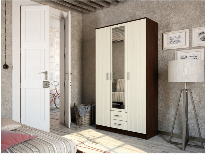 Трио Шкаф трёхдверный, Венге/Лоредо