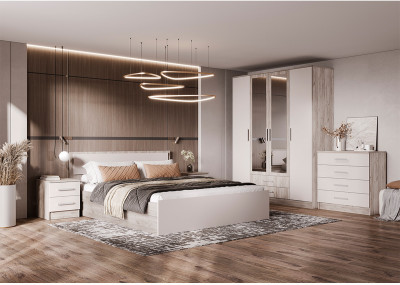 Модульная спальня Мартина, Крафт серый/Кашемир