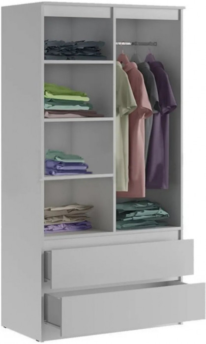 Челси Шкаф 2-х створчатый комбинированный (Графит, Графит)