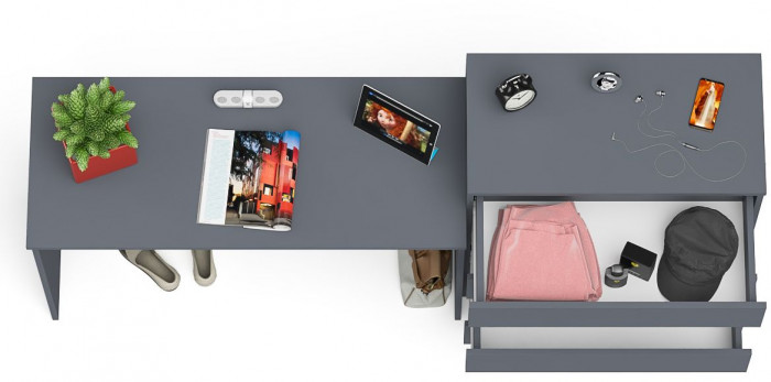 Мори письменный стол МСП1200.1 + Комод МК800.4, графит