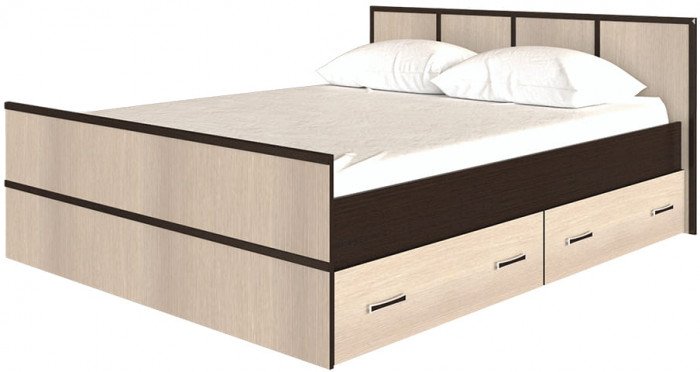 Кровать без основания 1,6 м "Сакура" венге/лоредо