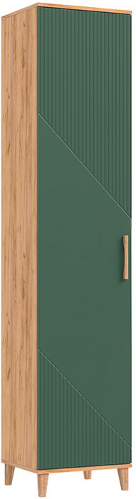 Пенал закрытый Ирис, Крафт золотой/Браш мени грин