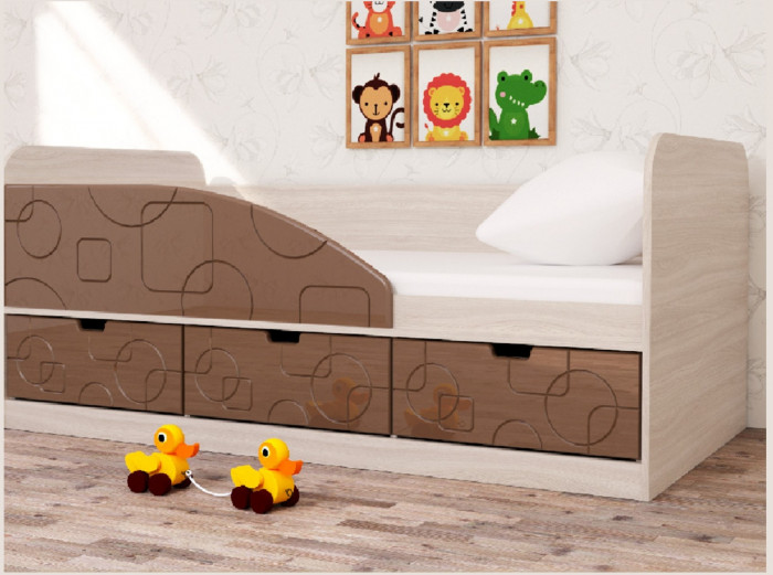 Кровать Бриз-4 80х160 Квадрат (Антарктида/Белый/Левый)