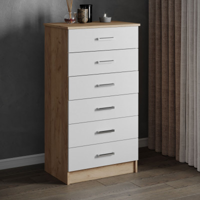 Комод Катрин 4 (620*1160*425) дуб крафт золотой/белый