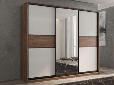 Шкаф-купе Кааппи 10 Морское Дерево Винтаж 240х45х230 см