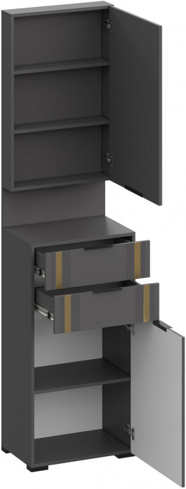 Модульная Прихожая Эмэ, набор №5, Графит/Графит золото, Simple 27