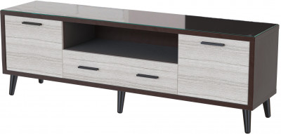 Тумба ТВ интерьерная 1,6 Ланс коричневый/мдф сандал белый