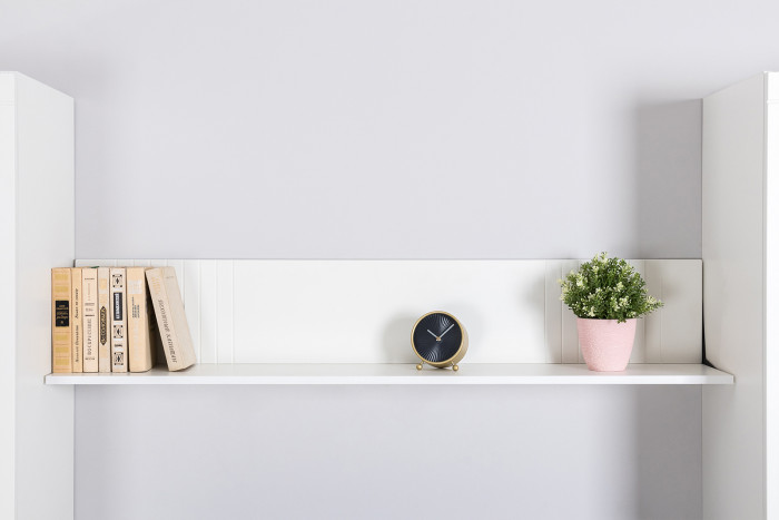 Валенсия Гостиная № 124, цвет ЛДСП белый шагрень/МДФ белый шагрень, ШхГхВ 405,4х38,4х225,2 см., универсальная сборка