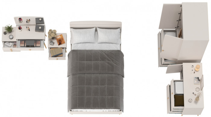 Афина Спальня 24-1200, цвет кашемир серый, сп.м. 1200х2000 мм., б/м, основание есть - фанера