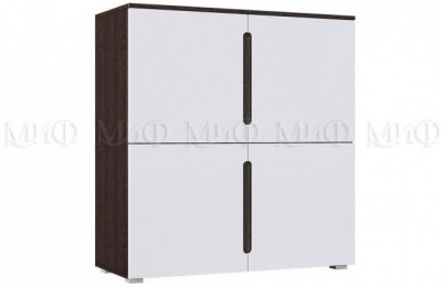 Ким Тумба 4-х створчатая, венге / белый глянец