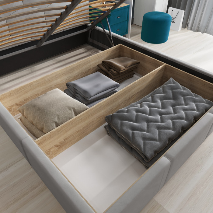 Манука Кровать интерьерная 140 светло-голубой, ПМ